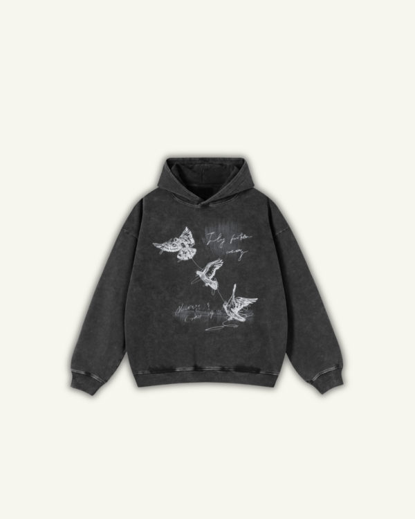 FLY | OVERSIZED HOODIE WASHED BLACK