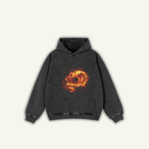 FIRE EYE | OVERSIZED HOODIE WASHED BLACK