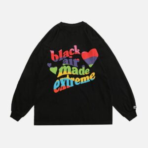 Letter Heart Graphic Sweatshirt