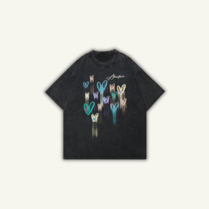 HEARTS | OVERSIZED T-SHIRT WASHED BLACK