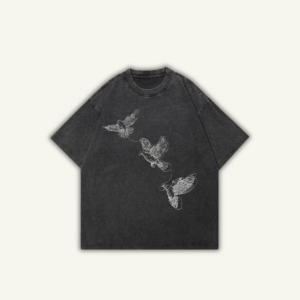 DOVES | OVERSIZED T-SHIRT WASHED BLACK