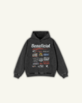 BENEFICIAL | OVERSIZED HOODIE WASHED BLACK