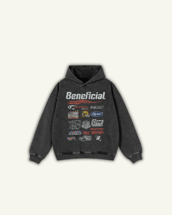 BENEFICIAL | OVERSIZED HOODIE WASHED BLACK