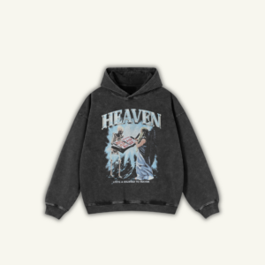 HEAVEN | OVERSIZED HOODIE WASHED BLACK