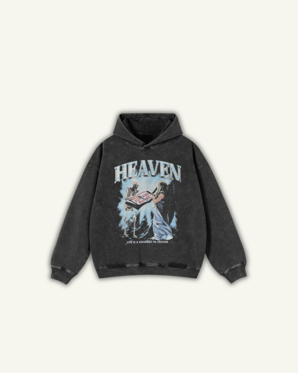 HEAVEN | OVERSIZED HOODIE WASHED BLACK